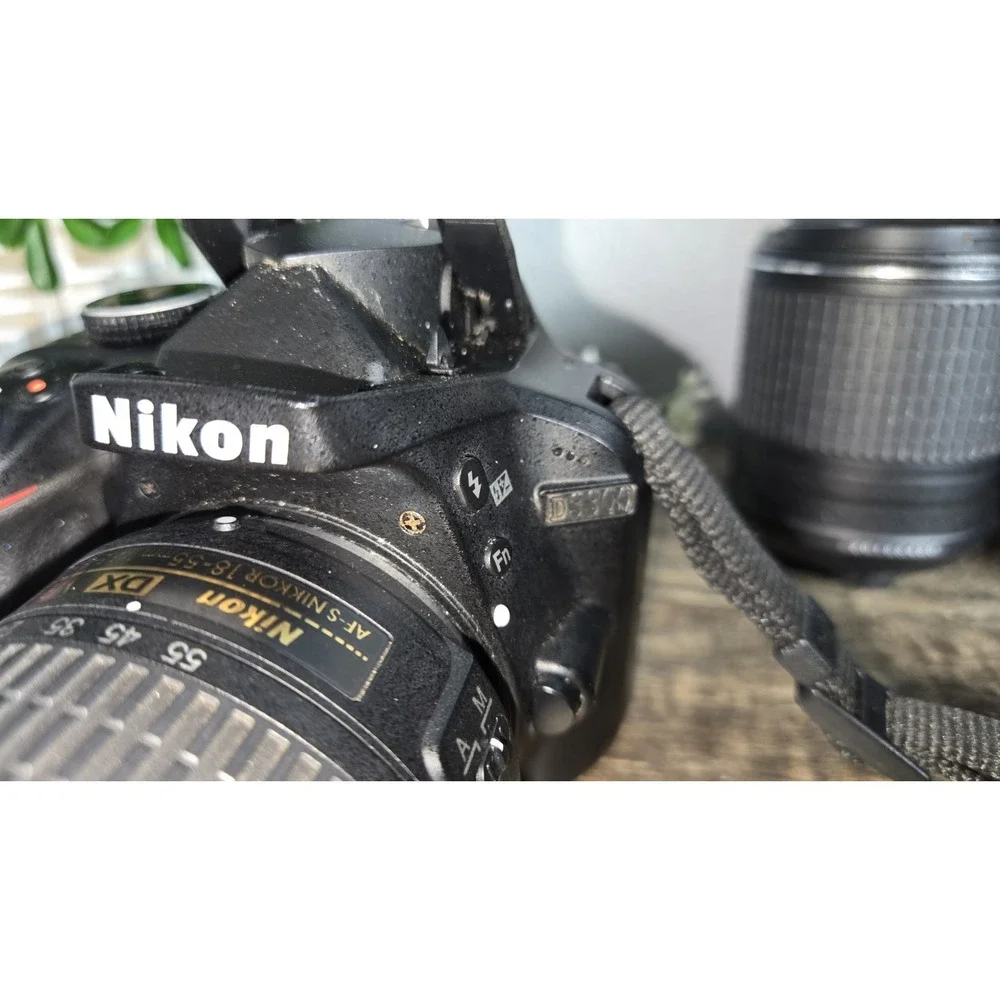 Nikon D3300 DSLR Camera Kit 18-55mm VR II 55-200mm VR II 2 Batteries Charger Bag